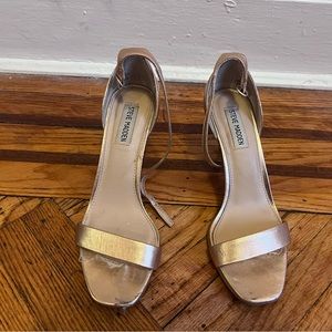 Rose Gold Leather Steve Madden Heeled Sandals